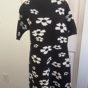 Black and White Floral Dress
